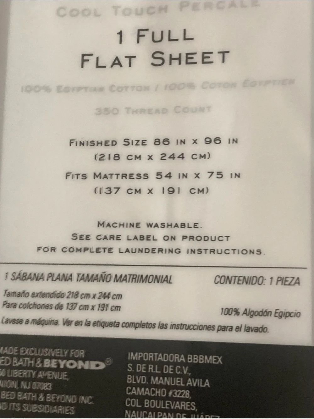 Wamsutta White  Cool Touch Percale Full Flat Sheet in Egyptian Cotton